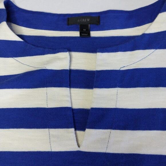 J Crew Striped T-Shirt Dress Size Medium Blue Casual Preppy Cotton - Picture 6 of 12